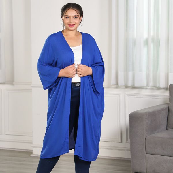 Einzigartiger Duster Kimono, Einheitsgr&ouml;&szlig;e, Blau image number 2