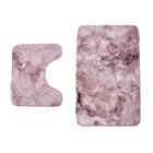 2er Set Verlauf-Plüsch-Badematte, Anti-Rutsch-Rückseite, L50xW80cm, Rosa