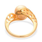 Royal Bali Kollektion - Südsee Goldene Perle Bypass Ring 925 Silber Gelbgold Vermeil (Größe 17.00) image number 4