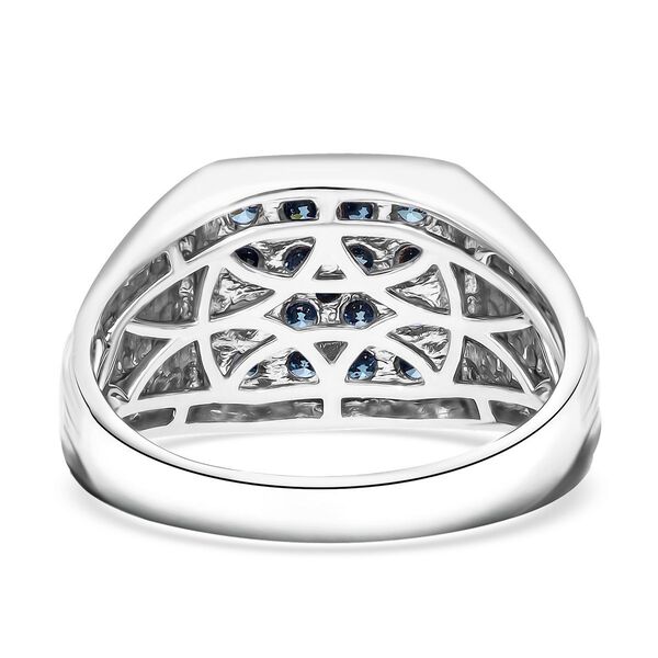 LUXURIANT DIAMOND - Lab Grown Blauer Diamant SI-GH SGL zertifiziert Ring 925 Silber rhodiniert (Größe 18.00) ca. 1.00 ct image number 3