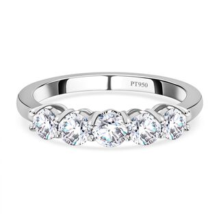 JCK Vegas Exklusive Kollektion - Weißer Diamant VS-GH, SGL Zertifiziert Ring, 950 Platin (Größe 20.00) ca. 1.00 ct