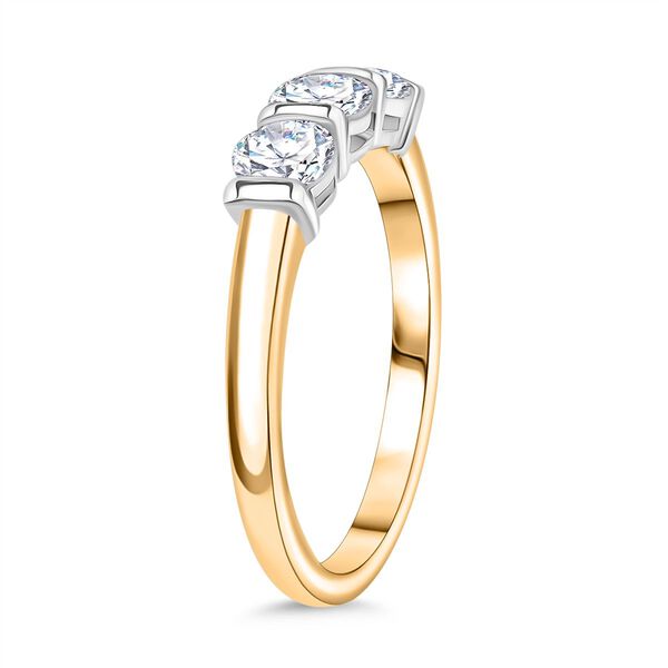 D'Joy zweifarbiges Moissanit Schmuckset, 925 Silber rhodiniert und vergoldet - 2 ct. image number 5