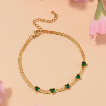 Neongr&uuml;nes Kristall-Armband, 19 cm