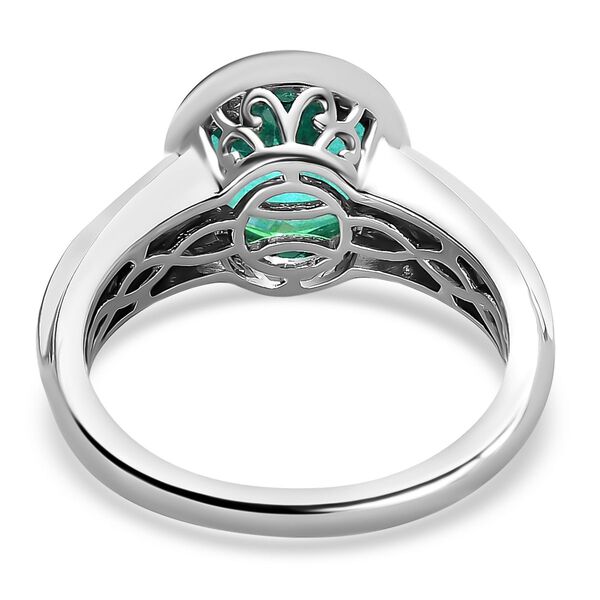 Pfau Triplette Quarz, weißer Zirkon Ring, 925 Silber platiniert (Größe 20.00) ca. 3.20 ct image number 6