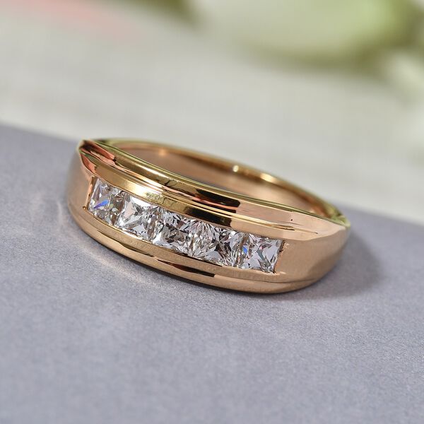 LUSTRO STELLA Hergestellt mit ZIRKONIA Ring 925 Silber 585 Vergoldet (Größe 21.00) ca. 2,18 ct image number 2