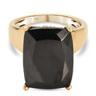 Elite Shungit und Zirkon Solitär Ring 925 Silber vergoldet (Größe 16.00) ca. 6,95 ct