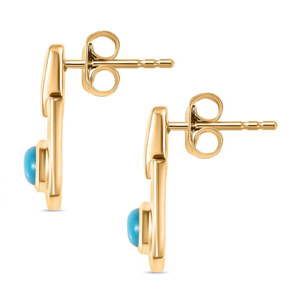 D'Joy Sleeping Beauty T&uuml;rkis Ohrringe 925 Silber 750 Gelb Vergoldet ca. 0.89 ct image number 3