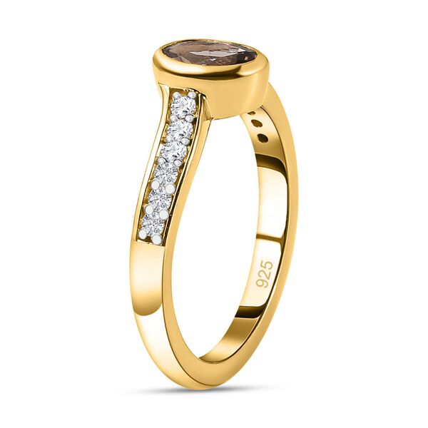 Nat&uuml;rlicher, goldener Tansanit und Zirkon-Ring - 0,99 ct. image number 5