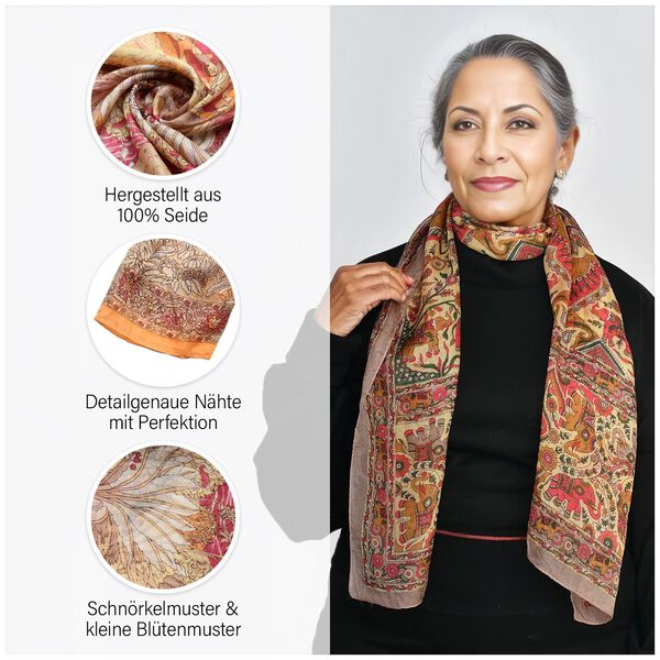 Seiden Schal, orange image number 4