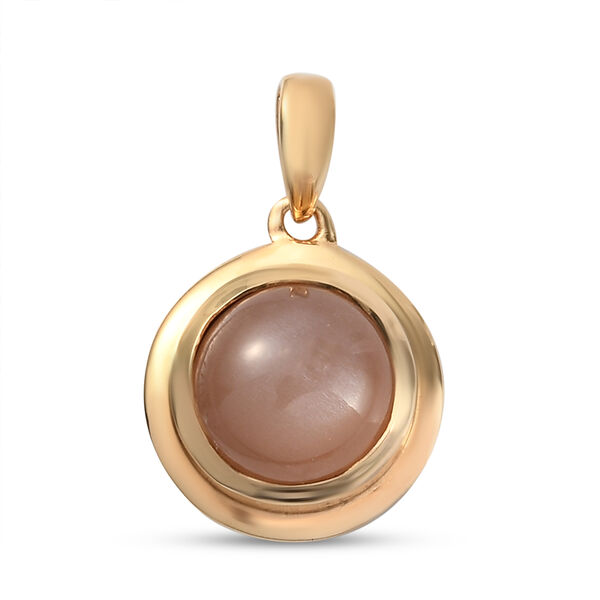 Pfirsich Mondstein Chakra Anhänger 925 Silber vergoldet ca. 4,18 ct image number 0