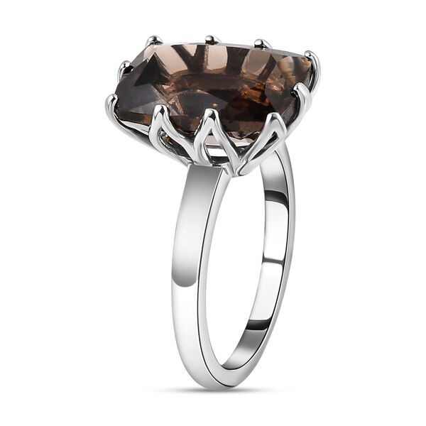 Rauchquarz Ring, 925 Silber platiniert, ca. 6,25 ct image number 4