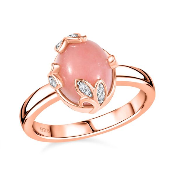 AA Vinicunca-Peruanischer Opal, Weißer Zirkon Ring 925 Silber 750 rosévergoldet (Größe 21.00) ca. 2,40 ct image number 3