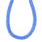 Blaue Kristallperlen-Halskette, ca. 50 cm+ 5 cm Extender