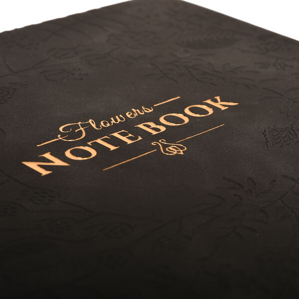 Premium Set; Notizbuch und Taschentagebuch mit geschnitztem, samtigem Hardcover und Kugelschreiber, Schwarz image number 12