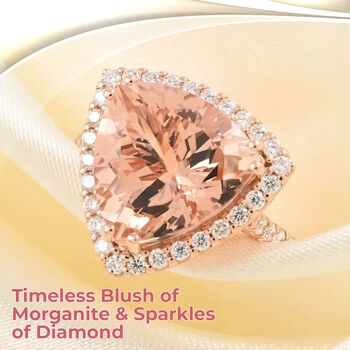 ILIANA zertifiziert und gepr&uuml;ft AAA Morganit und SI-GH Diamant Ring in 750 Ros&eacute;gold - 5,75 ct.