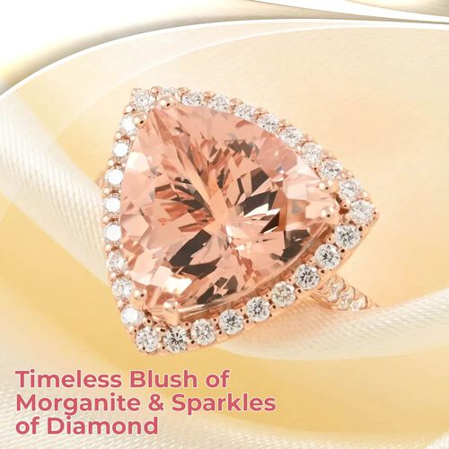 ILIANA zertifiziert und geprüft AAA Morganit und SI-GH Diamant Ring in 750 Roségold - 5,75 ct. image number 1