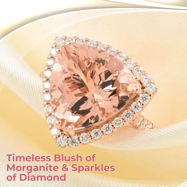 ILIANA zertifiziert und geprüft AAA Morganit und SI-GH Diamant Ring in 750 Roségold - 5,75 ct. image number 1