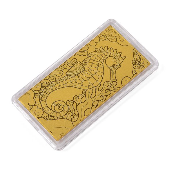 999er Gold-Barren mit Seepferdchen-Motiv image number 3