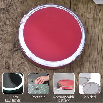 LED-Spiegelset in Pink