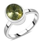 Handgearbeiteter, natürlicher, grüner Polki Diamant-Ring, 925 Silber platiniert  ca. 0,50 ct image number 3