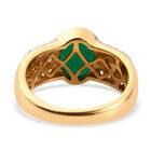 Grün gefärbter äthiopischer Opal und Zirkon Ring 925 Silber vergoldet (Größe 16.00) ca. 1,82 ct image number 5