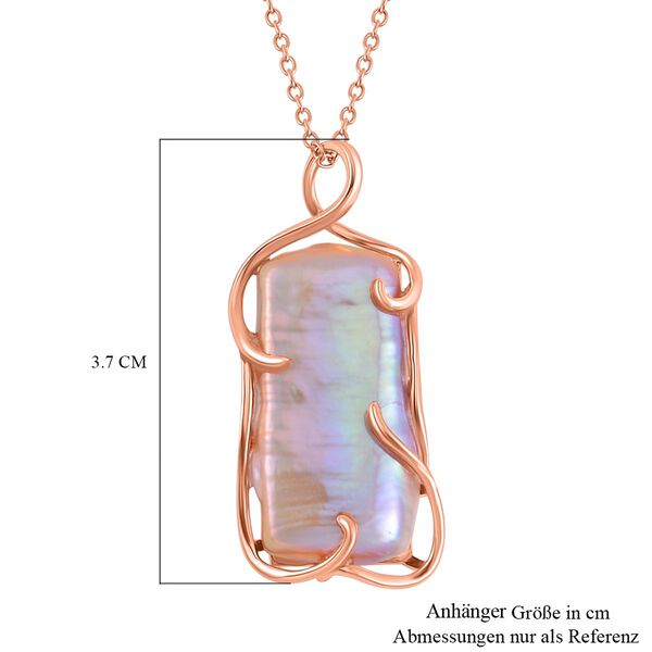 Rosa Keshi Perle Anh&auml;nger mit 45cm Kette image number 7