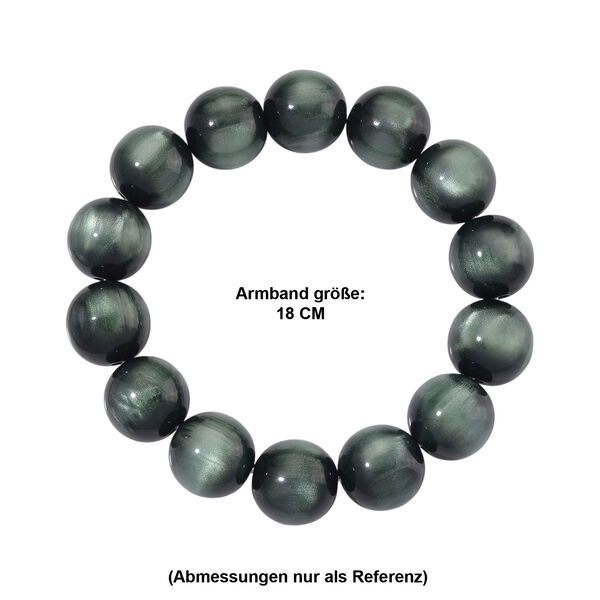 Simuliertes flexibles gr&uuml;nes Katzenauge Armband - 180 ct. image number 5