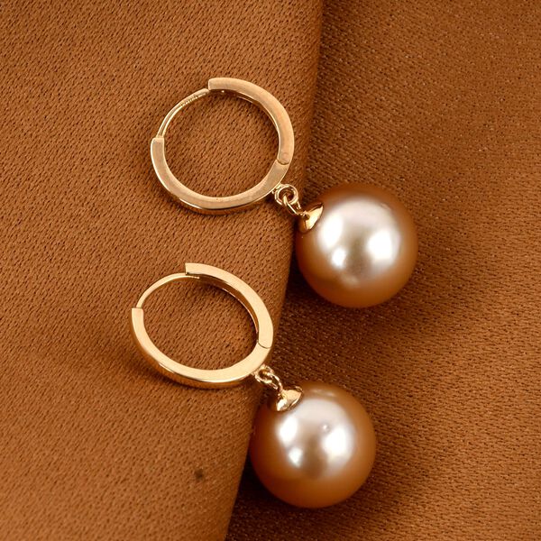 ILIANA AAA 10-11 mm goldene S&uuml;dseeperlen-Ohrringe image number 7