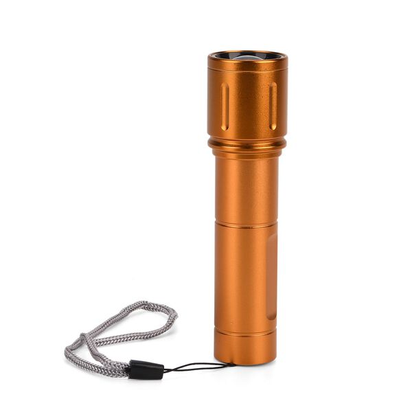 LIVMORE 6 in 1 LED-Taschenlampen aus Metall mit SOS Funktion, wiederaufladbar, 14x3,5 cm, Gold image number 3