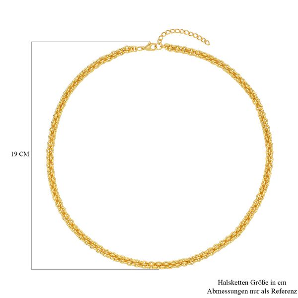 Edelstahl Kürbis-Halskette mit Verlängerung, ca. 56 cm, ca. 49,50g, goldfarben image number 4