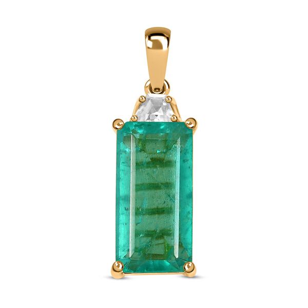 Smaragd Quarz Triplett und Zirkon Anhänger - 4,88 ct. image number 0