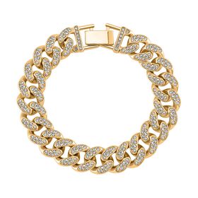 J Francis gefertigt mit SWAROVSKI- Weißes Swarovski Kristall Armband in Goldton