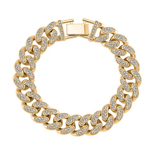 J Francis gefertigt mit SWAROVSKI- Weißes Swarovski Kristall Armband in Goldton image number 0