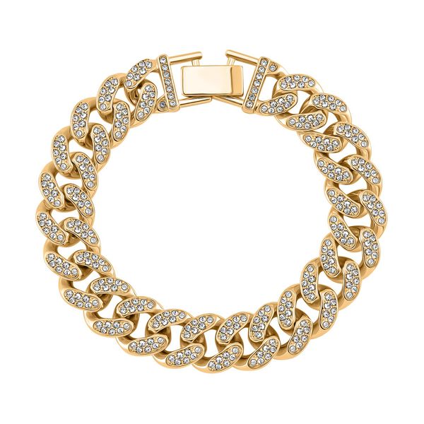 J Francis gefertigt mit SWAROVSKI- Weißes Swarovski Kristall Armband in Goldton image number 0