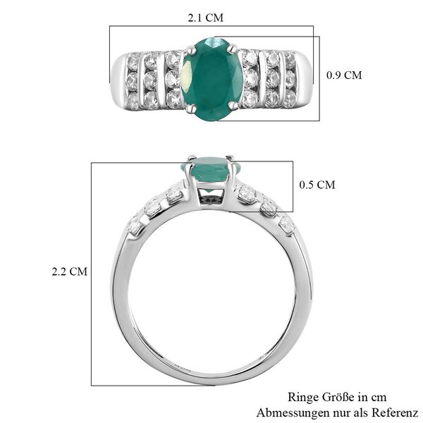 Grandidierit und wei&szlig;er Zirkon-Ring, 925 Silber platiniert  ca. 1,62 ct image number 7