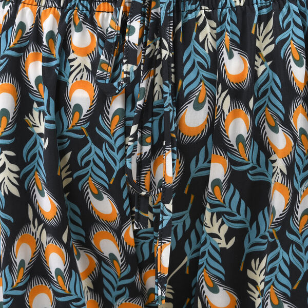 TAMSY - bedruckte Haremshose, Wellenmuster, rot/blau, One Size image number 4