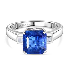 LUXURIANT AA Natürlicher Kaschmir Kyanit und Labor Diamant Ring - 3,15 ct.
