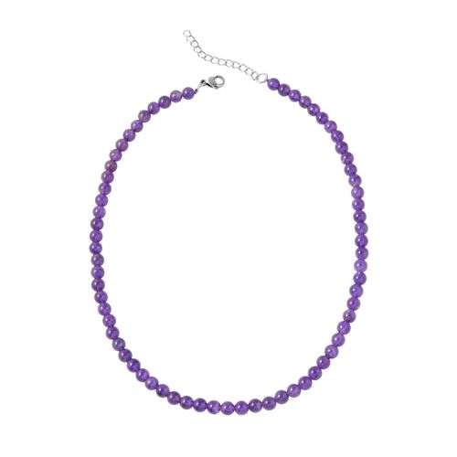 Afrikanische Amethyst Halskette, (5-7mm), ca. 45 cm, Edelstahl ca. 130.00 ct image number 0