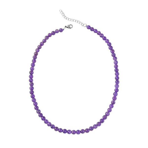 Afrikanische Amethyst Halskette, (5-7mm), ca. 45 cm, Edelstahl ca. 130.00 ct