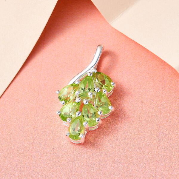 Nat&uuml;rlicher Peridot-Anh&auml;nger, 925 Silber ca. 1,74 ct image number 3