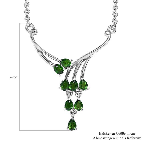 Natürliche Chromdiopsid Halskette, ca. 45 cm, 925 Silber platiniert ca. 1.19 ct image number 6