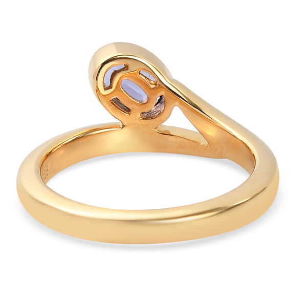 Tansanit und Zirkon Ring 925 Silber Gelbgold Vermeil image number 5