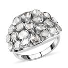 Handgearbeiteter, natürlicher Polki Diamant-Ring, 925 Silber platiniert  ca. 1,00 ct image number 3
