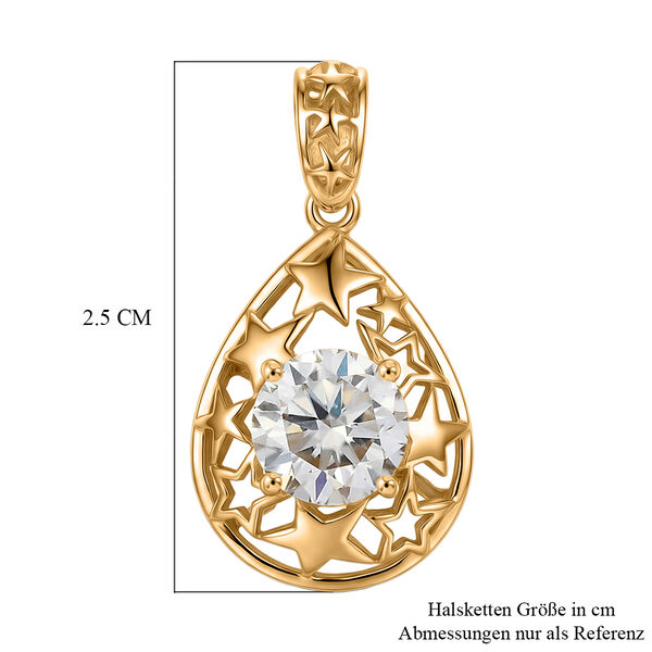 D'Joy Moissanit Anh&auml;nger 925 Silber Gold ca. 1.20 ct image number 5