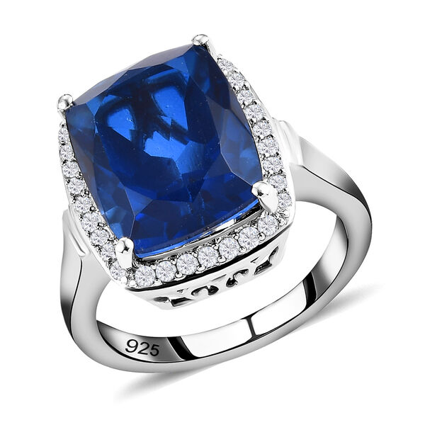 Ceylonfarbener Quarz und Zirkon-Ring, 925 Silber platiniert - 6,64 ct.  image number 4