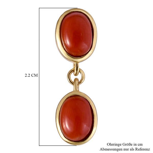 Koralle Ohrhänger 925 Silber vergoldet ca. 3,64 ct  image number 5