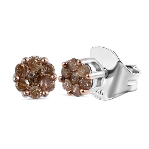 Natürliche Champagner Diamant-Ohrstecker in Druckfassung - 0,16 ct. image number 0