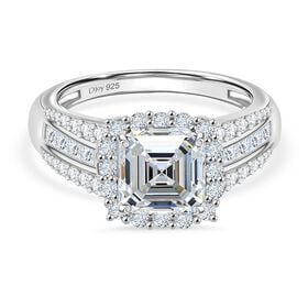 D’joy Moissanit Ring 925 Silber rhodiniert (Größe 17.00) ca. 2,51 ct