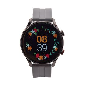 L10 Smartwatch, 1.5 Zoll HD Display, Herzfrequenz-, Blutdruck- und Blutsauerstoffmessung, Schwarz-Graues Silikonarmband