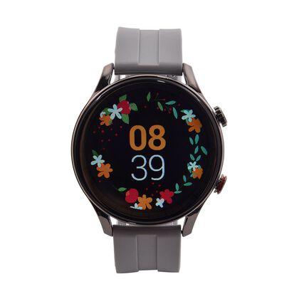 L10 Smartwatch, 1.5 Zoll HD Display, Herzfrequenz-, Blutdruck- und Blutsauerstoffmessung, Schwarz-Graues Silikonarmband